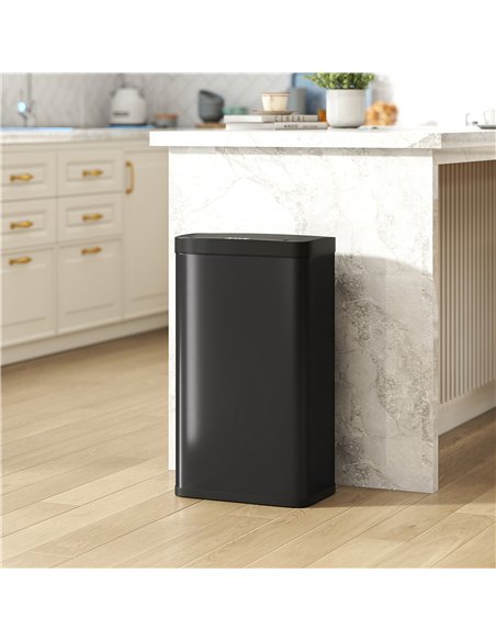 HOMCOM 45L Kitchen Sensor Bin - Black - pic 209617 | FastDaddyshop