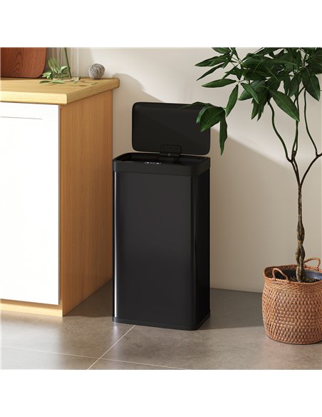 HOMCOM 45L Kitchen Sensor Bin - Black - pic 209618 | FastDaddyshop