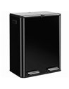 HOMCOM 2 x 30L Double Kitchen Bin, Stainless Steel Pedal Rubbish Bin with Dual Compartments, Soft Close Lids, High Gloss Black
