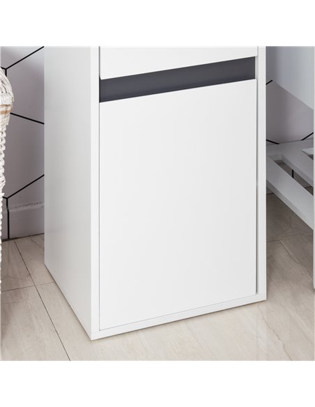 HOMCOM Modern Minimalistic Bathroom Storage Cabinet with Drawer, Adjustable Shelf, White - pic 20965 | FastDaddyshop