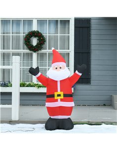 HOMCOM 4ft Inflatable Christmas Santa Claus Xmas Decoration 1 LED Holiday Air Blown Yard Outdoor Décor 2