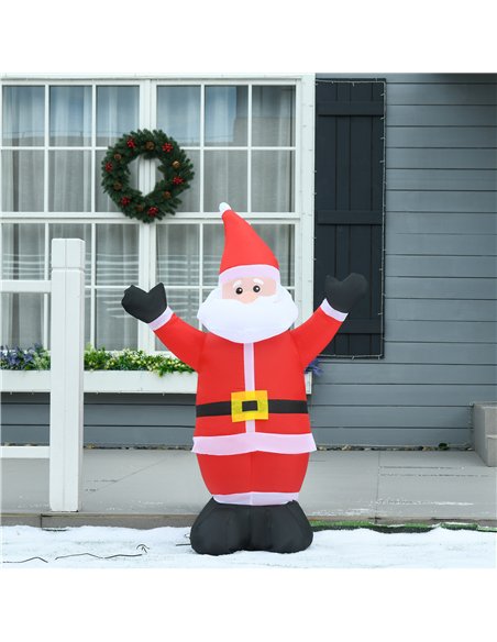 HOMCOM 4ft Inflatable Christmas Santa Claus Xmas Decoration 1 LED Holiday Air Blown Yard Outdoor Décor - pic 209683 | FastDaddyshop