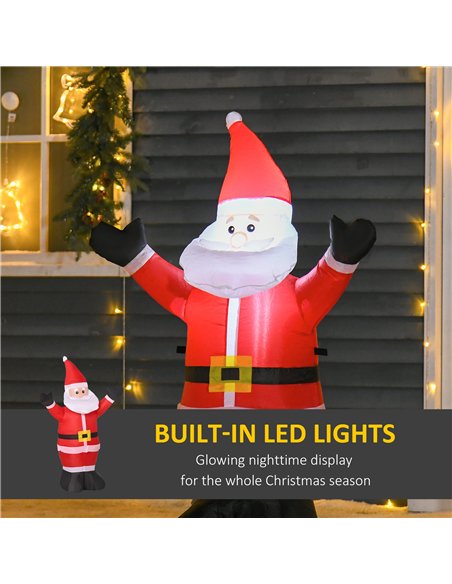 HOMCOM 4ft Inflatable Christmas Santa Claus Xmas Decoration 1 LED Holiday Air Blown Yard Outdoor Décor - pic 209685 | FastDaddyshop