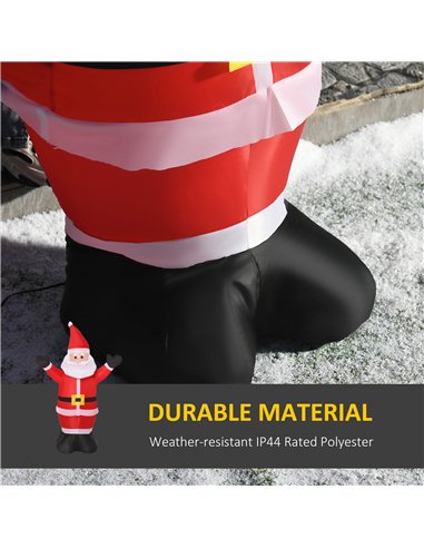 HOMCOM 4ft Inflatable Christmas Santa Claus Xmas Decoration 1 LED Holiday Air Blown Yard Outdoor Décor