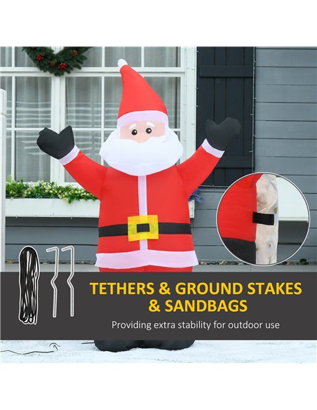 HOMCOM 4ft Inflatable Christmas Santa Claus Xmas Decoration 1 LED Holiday Air Blown Yard Outdoor Décor - pic 209688 | FastDaddyshop