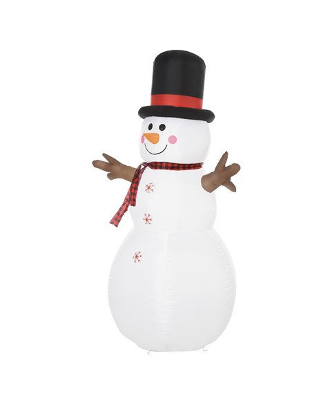 HOMCOM 6ft Giant Inflatable Snowman Christmas Decoration w/ LED Lights Accessories Cute Family Fun Seasonal Outdoor Indoor - pic 209691 | FastDaddyshop