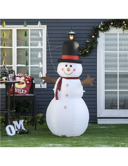 HOMCOM 6ft Giant Inflatable Snowman Christmas Decoration w/ LED Lights Accessories Cute Family Fun Seasonal Outdoor Indoor - pic 209697 | FastDaddyshop