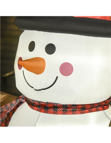 HOMCOM 6ft Giant Inflatable Snowman Christmas Decoration w/ LED Lights Accessories Cute Family Fun Seasonal Outdoor Indoor