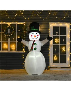 HOMCOM 6.5ft Inflatable Snowman LED Christmas Xmas Air Blown Holiday Decoration Outdoor Garden Decor 2
