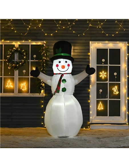HOMCOM 6.5ft Inflatable Snowman LED Christmas Xmas Air Blown Holiday Decoration Outdoor Garden Decor - pic 209701 | FastDaddyshop