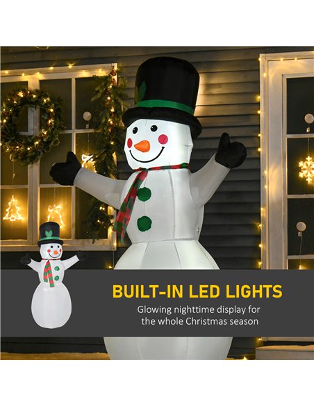 HOMCOM 6.5ft Inflatable Snowman LED Christmas Xmas Air Blown Holiday Decoration Outdoor Garden Decor - pic 209703 | FastDaddyshop