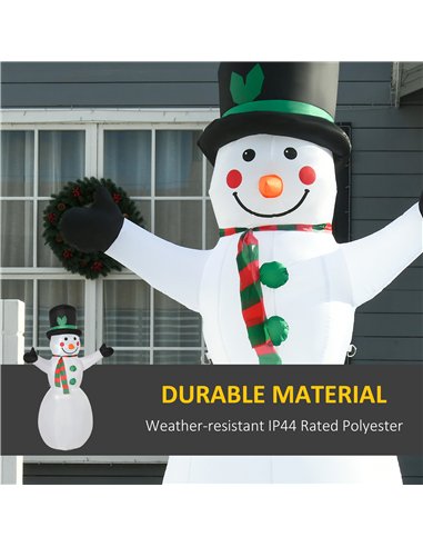 HOMCOM 6.5ft Inflatable Snowman LED Christmas Xmas Air Blown Holiday Decoration Outdoor Garden Decor
