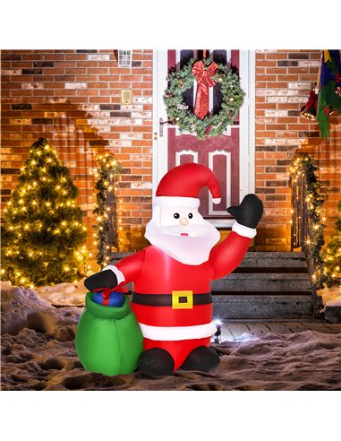 HOMCOM Inflatable Blow up Christmas Santa Claus 4ft LED Yard Holiday Decoration