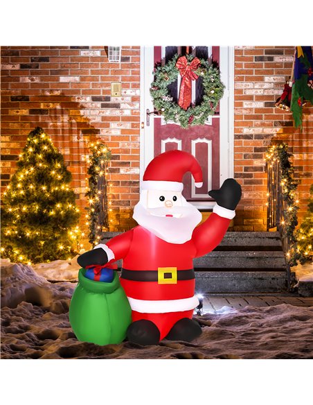 HOMCOM Inflatable Blow up Christmas Santa Claus 4ft LED Yard Holiday Decoration - pic 209710 | FastDaddyshop