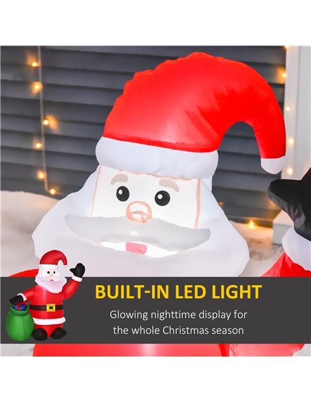 HOMCOM Inflatable Blow up Christmas Santa Claus 4ft LED Yard Holiday Decoration - pic 209712 | FastDaddyshop