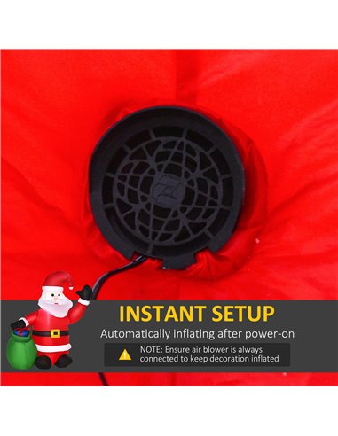 HOMCOM Inflatable Blow up Christmas Santa Claus 4ft LED Yard Holiday Decoration