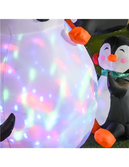 HOMCOM 6ft Inflatable Christmas Snowman with Three Penguins LED Xmas Décor Holiday Outdoor Yard Decoration - pic 209725 | FastDaddyshop