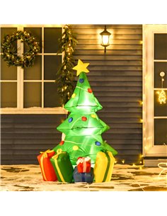 HOMCOM 5ft Inflatable Christmas Tree Xmas Air Blown Holiday Decoration LED Lawn Yard Outdoor Ornaments 2