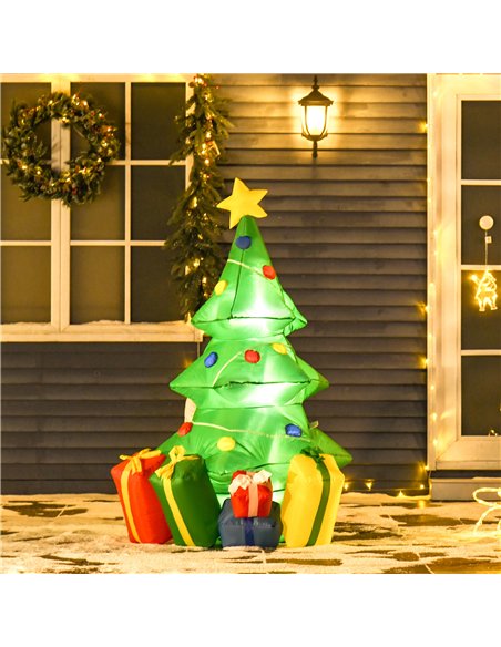 HOMCOM 5ft Inflatable Christmas Tree Xmas Air Blown Holiday Decoration LED Lawn Yard Outdoor Ornaments - pic 209728 | FastDaddyshop