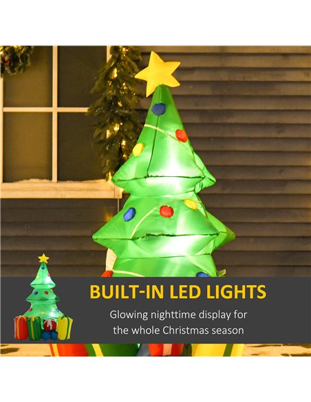 HOMCOM 5ft Inflatable Christmas Tree Xmas Air Blown Holiday Decoration LED Lawn Yard Outdoor Ornaments - pic 209730 | FastDaddyshop