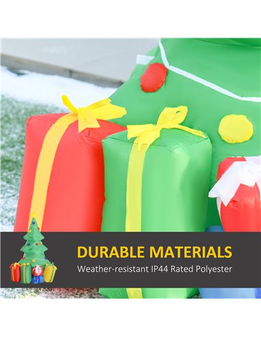 HOMCOM 5ft Inflatable Christmas Tree Xmas Air Blown Holiday Decoration LED Lawn Yard Outdoor Ornaments