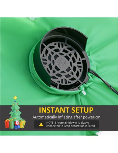 HOMCOM 5ft Inflatable Christmas Tree Xmas Air Blown Holiday Decoration LED Lawn Yard Outdoor Ornaments