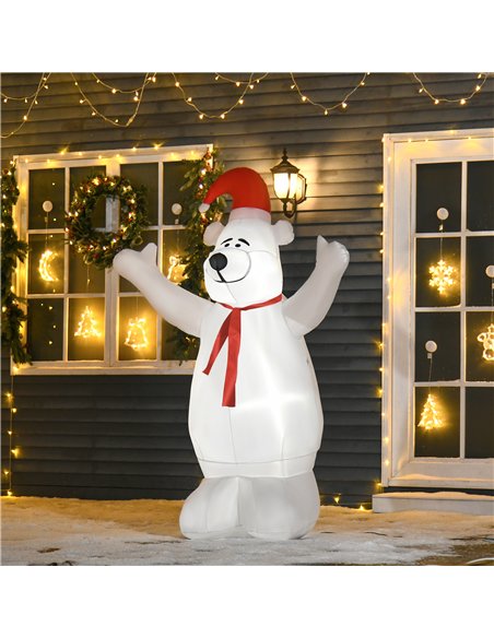HOMCOM 6ft Tall Outdoor Inflatable Bear Airblown Projection Holiday Christmas Lawn Décor - pic 209737 | FastDaddyshop