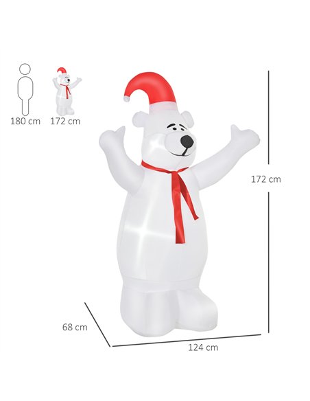 HOMCOM 6ft Tall Outdoor Inflatable Bear Airblown Projection Holiday Christmas Lawn Décor - pic 209738 | FastDaddyshop