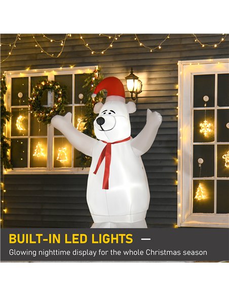HOMCOM 6ft Tall Outdoor Inflatable Bear Airblown Projection Holiday Christmas Lawn Décor - pic 209739 | FastDaddyshop