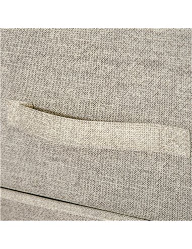 HOMCOM Vertical 3-Tier Linen Drawer Cabinet, with Metal Frame, Light Grey