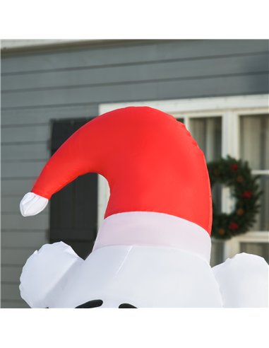 HOMCOM 6ft Tall Outdoor Inflatable Bear Airblown Projection Holiday Christmas Lawn Décor