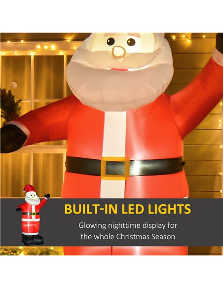 HOMCOM 8ft Inflatable Christmas Santa Claus Xmas Decoration with LED Holiday Air Blown Yard Outdoor Décor - pic 209748 | FastDaddyshop