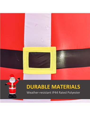 HOMCOM 8ft Inflatable Christmas Santa Claus Xmas Decoration with LED Holiday Air Blown Yard Outdoor Décor