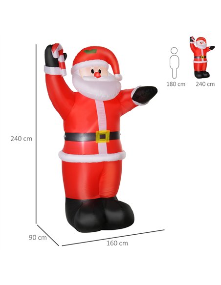 HOMCOM Inflatable Christmas Santa Claus Air Blown Decoration Yard - pic 209756 | FastDaddyshop