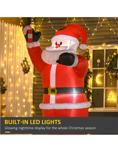 HOMCOM Inflatable Christmas Santa Claus Air Blown Decoration Yard