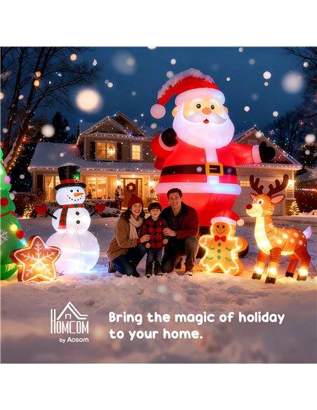 HOMCOM Inflatable Christmas Santa Claus Air Blown Decoration Yard - pic 209762 | FastDaddyshop