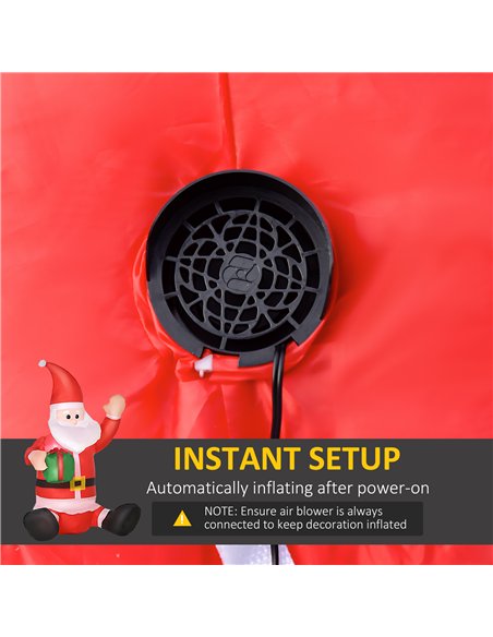 HOMCOM 4ft Inflatable Christmas Santa Claus Gift with LED Xmas Décor Holiday Outdoor Yard Decoration - pic 209786 | FastDaddyshop