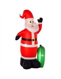 HOMCOM 7.5ft Inflatable Christmas Santa Claus with LED Air Blown Xmas Décor Holiday Outdoor Yard Decoration