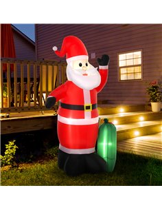 HOMCOM 7.5ft Inflatable Christmas Santa Claus with LED Air Blown Xmas Décor Holiday Outdoor Yard Decoration 2