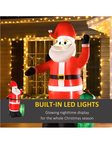 HOMCOM 7.5ft Inflatable Christmas Santa Claus with LED Air Blown Xmas Décor Holiday Outdoor Yard Decoration