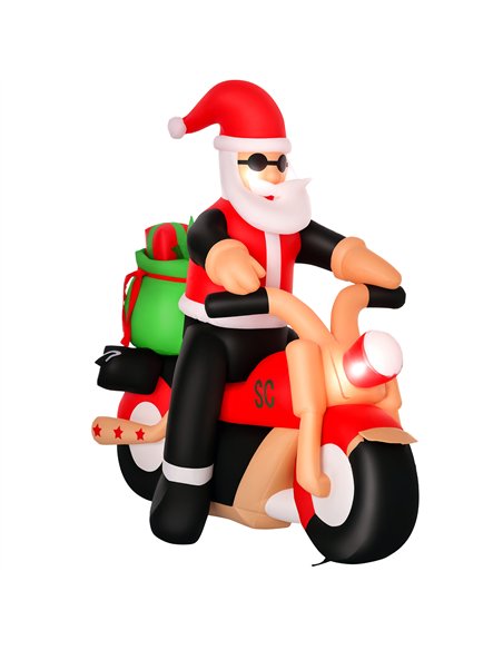 HOMCOM 5.5ft Christmas Inflatable Santa Claus Riding a Motorcycle Blow Up Decoration Xmas Décor for Garden - pic 209808 | FastDaddyshop