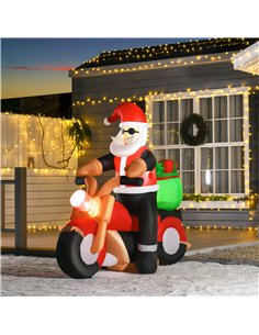 HOMCOM 5.5ft Christmas Inflatable Santa Claus Riding a Motorcycle Blow Up Decoration Xmas Décor for Garden 2