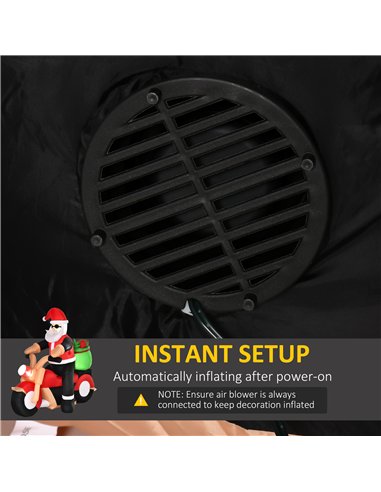 HOMCOM 5.5ft Christmas Inflatable Santa Claus Riding a Motorcycle Blow Up Decoration Xmas Décor for Garden