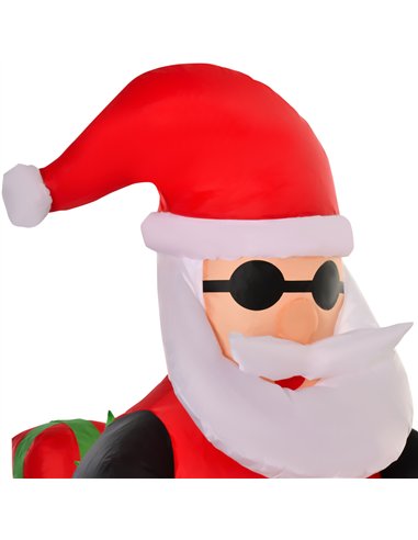 HOMCOM 5.5ft Christmas Inflatable Santa Claus Riding a Motorcycle Blow Up Decoration Xmas Décor for Garden
