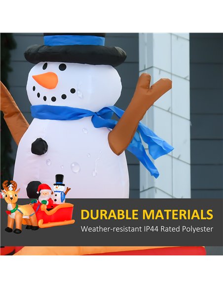 HOMCOM 6.5ft Christmas Inflatable Santa Claus on Sleigh Deer, LED Lighted for Home Indoor Outdoor Garden Lawn Decoration Party P - pic 209821 | FastDaddyshop