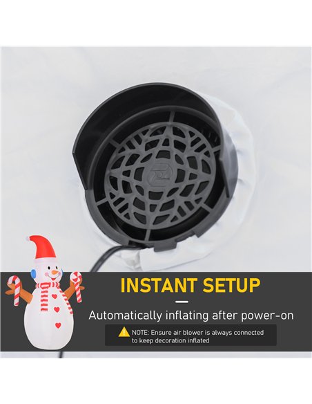 HOMCOM 8ft Christmas Inflatable Snowman with Candy, Rotating Lighted for Home Indoor Outdoor Garden Lawn Decoration Party Prop - pic 209840 | FastDaddyshop