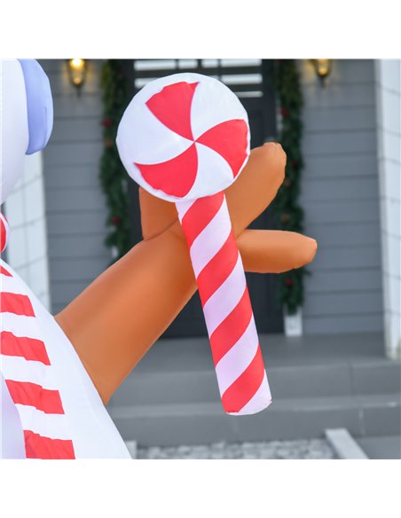 HOMCOM 8ft Christmas Inflatable Snowman with Candy, Rotating Lighted for Home Indoor Outdoor Garden Lawn Decoration Party Prop - pic 209842 | FastDaddyshop