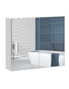 HOMCOM Bathroom Wall Mounted Double Doors Storage Cabinet, White