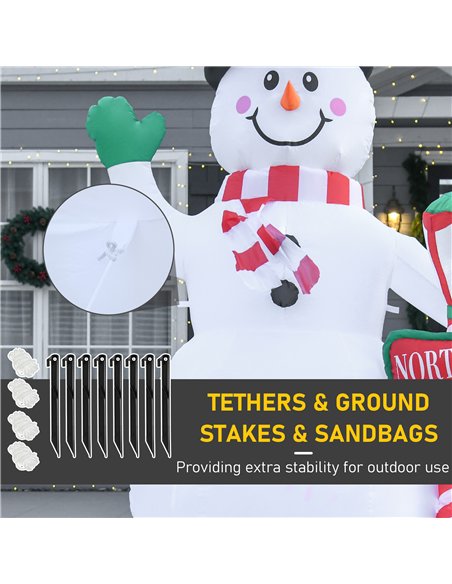 HOMCOM 8ft Tall Christmas Inflatable Snowman with Street Lamp, Lighted for Home Indoor Outdoor Garden Lawn Decoration Party Prop - pic 209859 | FastDaddyshop