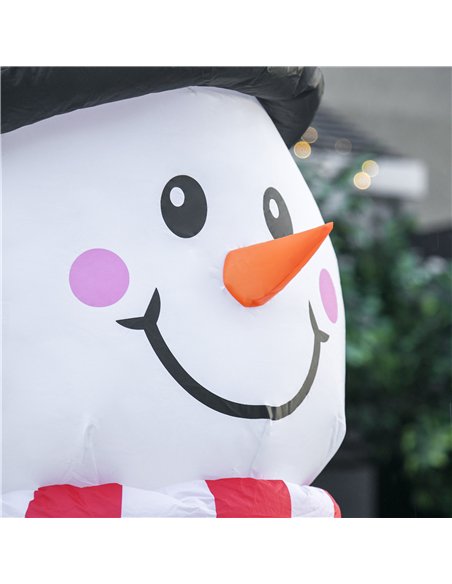HOMCOM 8ft Tall Christmas Inflatable Snowman with Street Lamp, Lighted for Home Indoor Outdoor Garden Lawn Decoration Party Prop - pic 209860 | FastDaddyshop